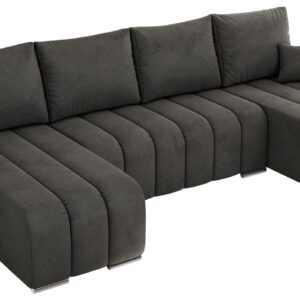 Wohnli Möbelsuche - WOHNLANDSCHAFT KIRASSO U Dunkelgrau Velvet