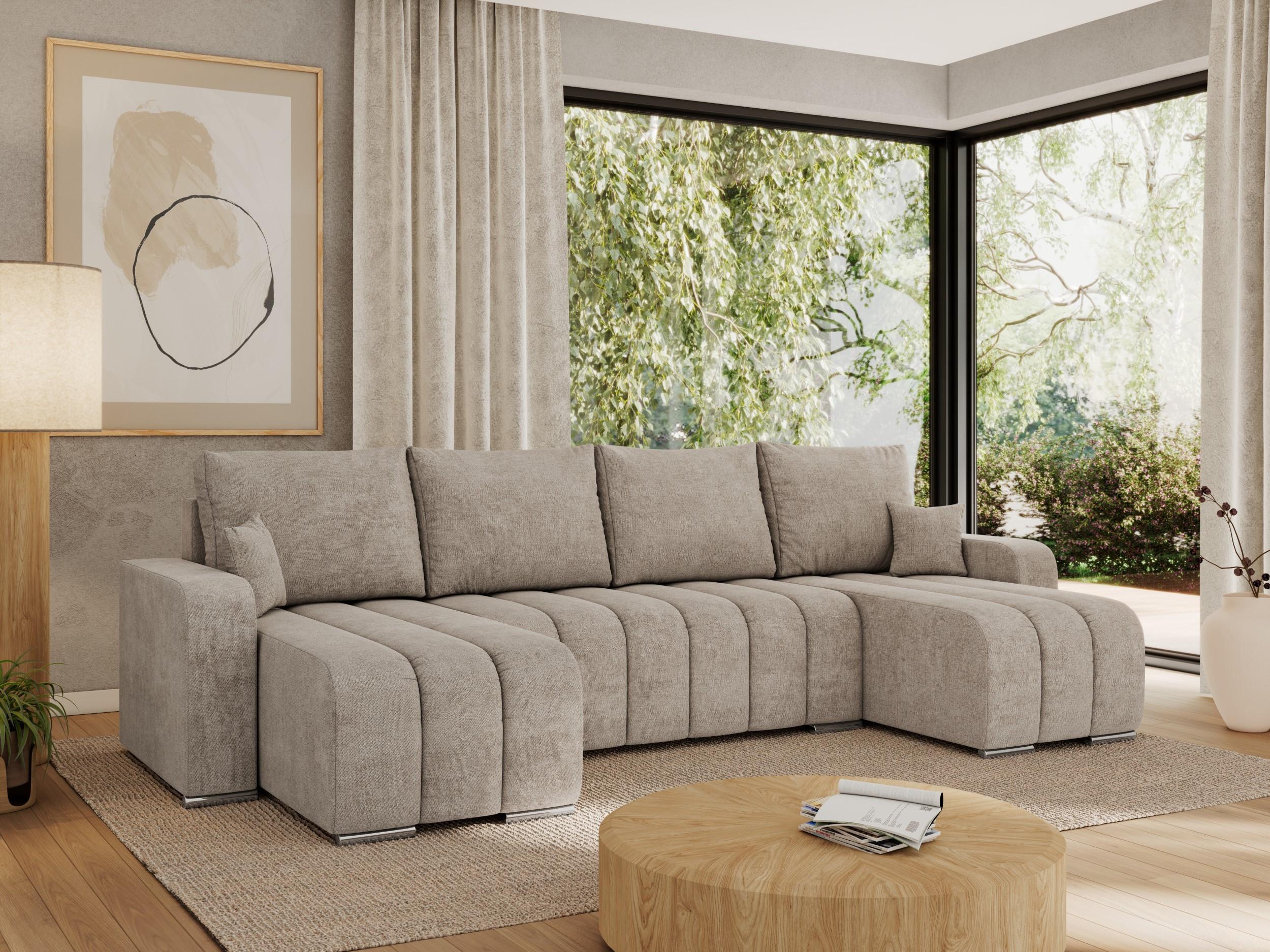 WOHNLANDSCHAFT KIRASSO U Beige Struktur Textil MKS Möbel > Sofas & Couches > Wohnlandschaften > Wohnlandschaften U-Form Beige