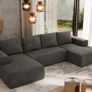 wohnli-moebel-suche-800000849883-1 WOHNLANDSCHAFT TRENTINO U Dunkelgrau Velvet Textil MKS Möbel > Sofas & Couches > Wohnlandschaften > Wohnlandschaften U-Form Grau