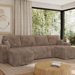 WOHNLANDSCHAFT KIRASSO U Braun Cord Textil MKS Möbel > Sofas & Couches > Wohnlandschaften > Wohnlandschaften U-Form Braun