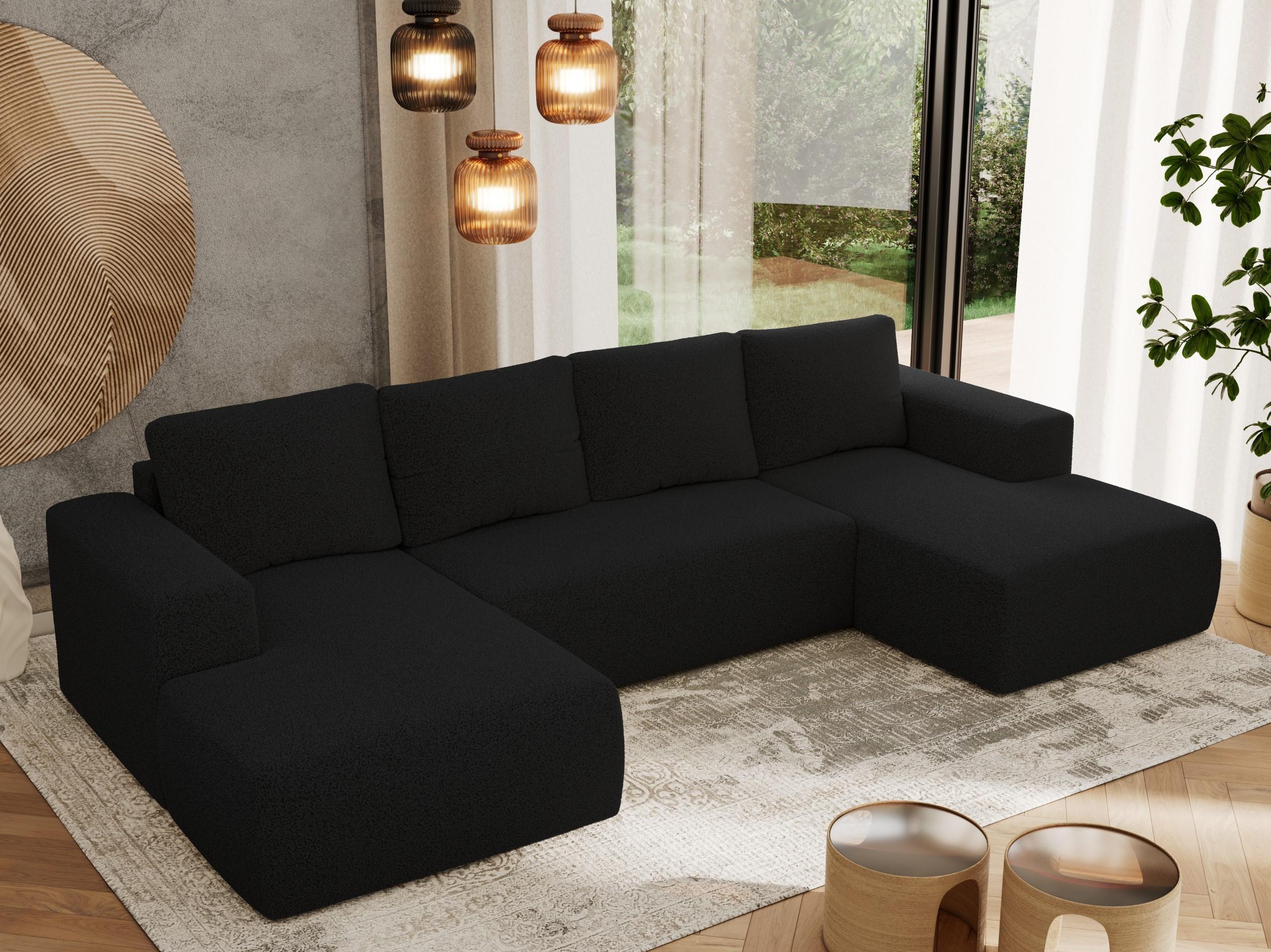 wohnli-moebel-suche-800000849891-1 WOHNLANDSCHAFT TRENTINO U Schwarz Boucle Textil MKS Möbel > Sofas & Couches > Wohnlandschaften > Wohnlandschaften U-Form Schwarz