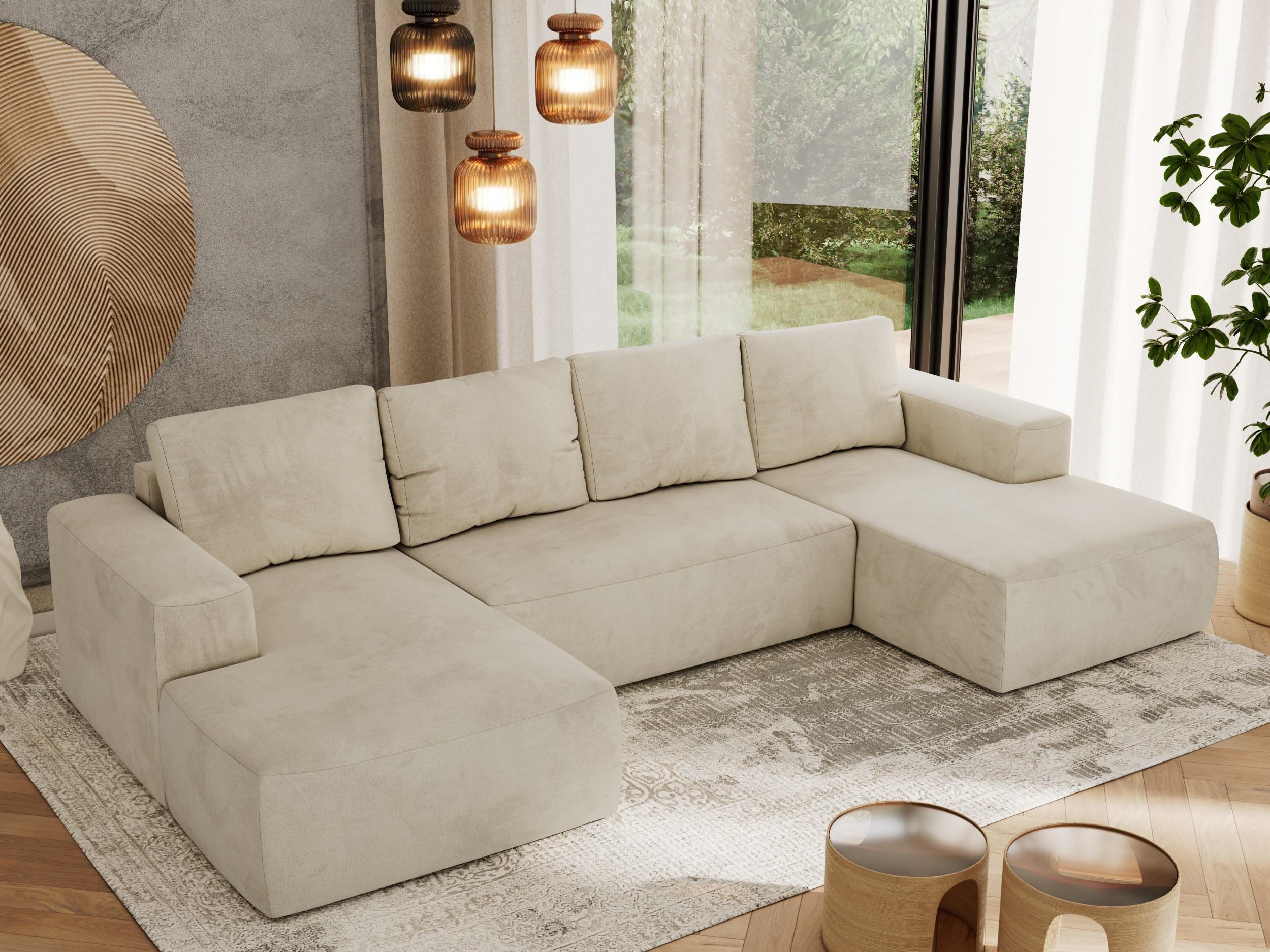 WOHNLANDSCHAFT TRENTINO U Beige Velvet Textil MKS Möbel > Sofas & Couches > Wohnlandschaften > Wohnlandschaften U-Form Beige