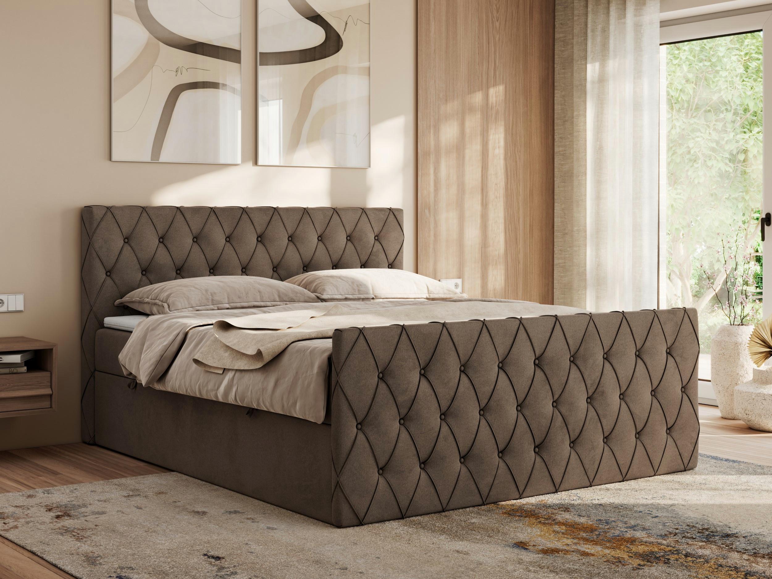 wohnli-moebel-suche-800000853962-1 BOXBETT MIREN DUO 120/200 - Braun Velvet - H4 Textil MKS Möbel > Betten > Boxspringbetten Braun