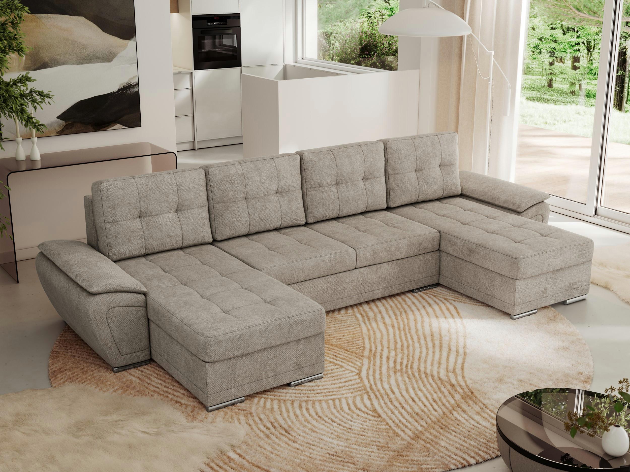 WOHNLANDSCHAFT UMBRIA U Beige Stukture Textil MKS Möbel > Sofas & Couches > Wohnlandschaften > Wohnlandschaften U-Form Beige