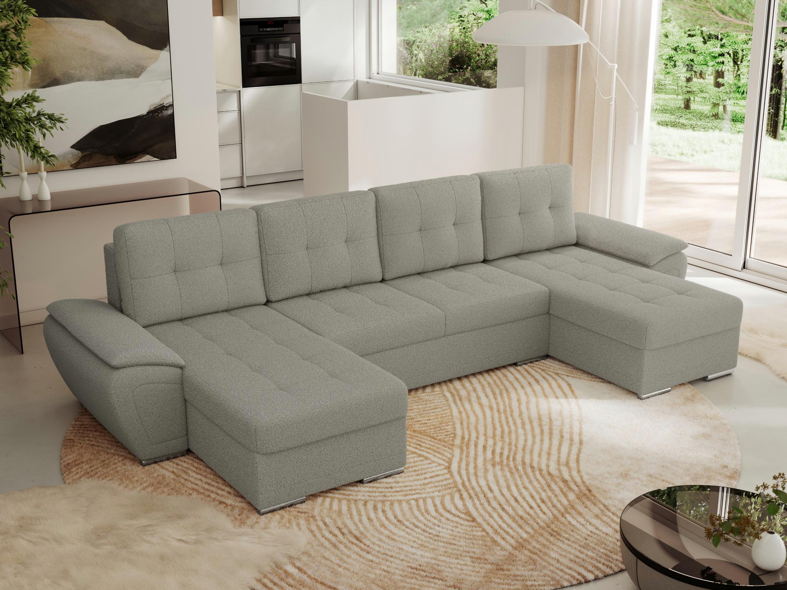 wohnli-moebel-suche-800000854046-1 WOHNLANDSCHAFT UMBRIA U Hellgrau Boucle Textil MKS Möbel > Sofas & Couches > Wohnlandschaften > Wohnlandschaften U-Form Grau
