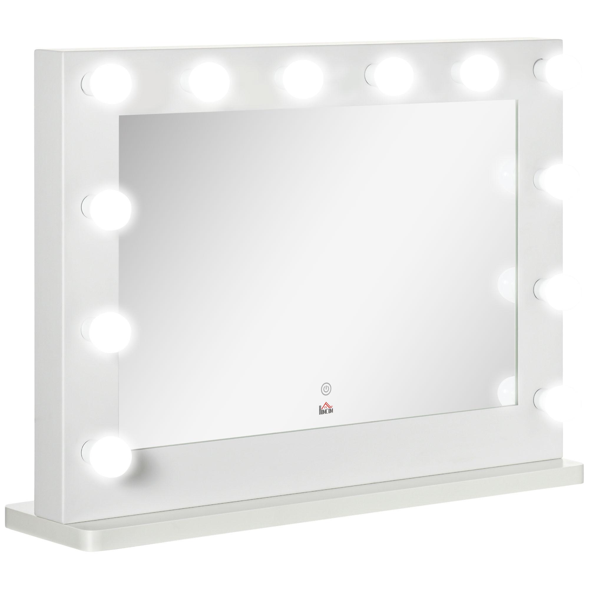 Wohnli Möbelsuche - HOLLYWOOD Spiegel 80 x 60 cm Schminkspiegel mit LED-Beleuchtung