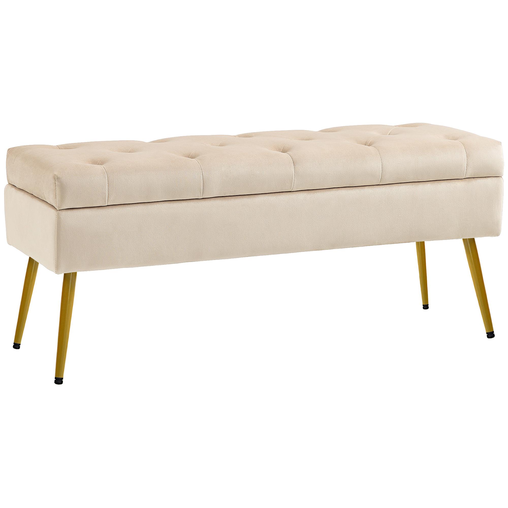 wohnli-moebel-suche-800000856108 Wohnli Möbelsuche - TRUHENBANK mit Samtoptik für Flur Metall Beige