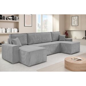 wohnli-moebel-suche-800000858675-1 WOHNLANDSCHAFT Hektor U mit Schlaffunktion hellgrau Textil Beautysofa Möbel > Sofas & Couches > Wohnlandschaften > Wohnlandschaften U-Form Grau