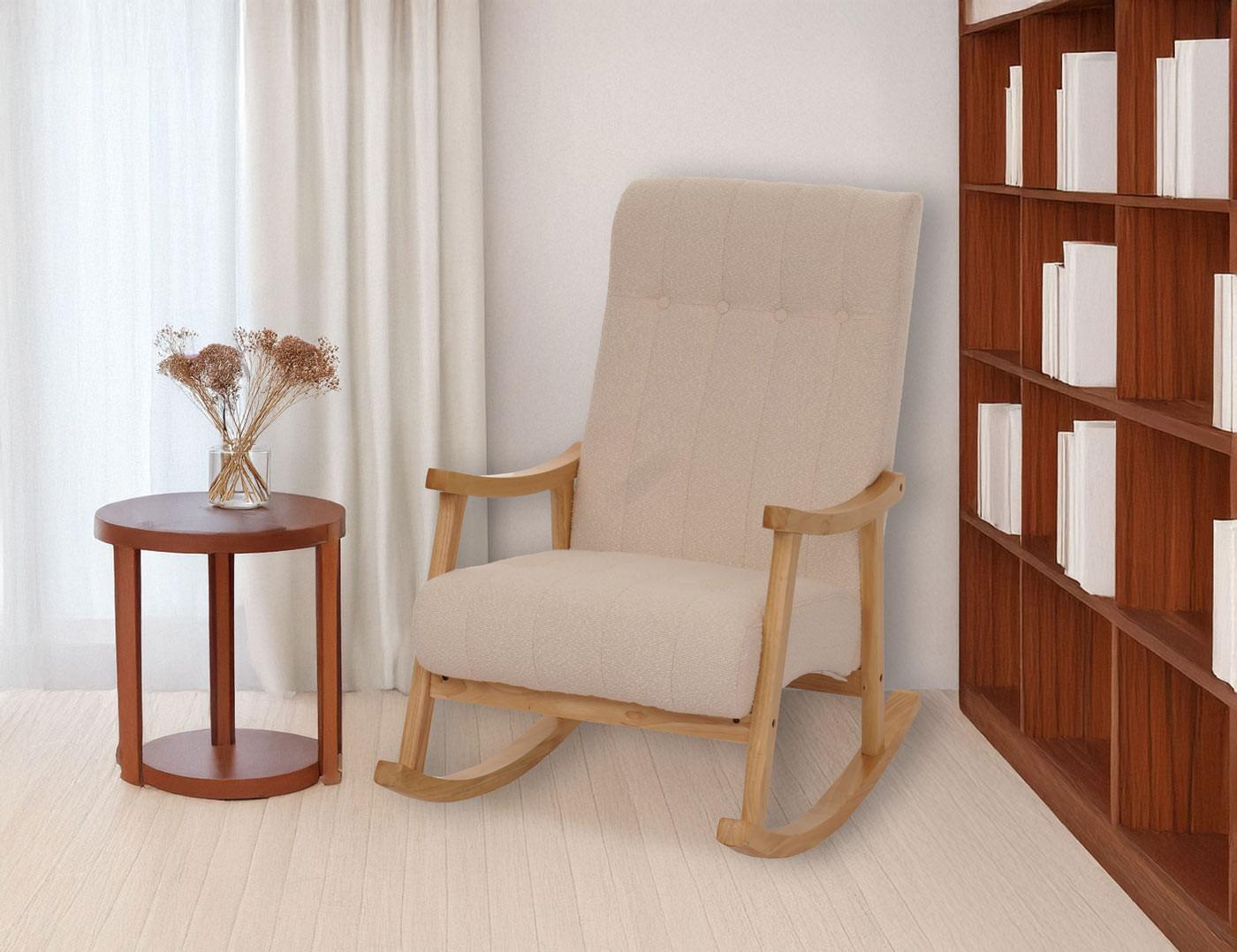 wohnli-moebel-suche-800000861696-1 SCHAUKELSTUHL Beige Textil MCW Möbel > Sessel > Relaxsessel Beige