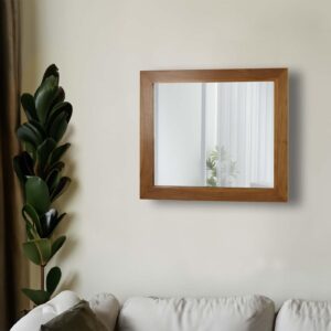 TEAK-WANDSPIEGEL Braun Holz MCW Spiegel > Wandspiegel Braun