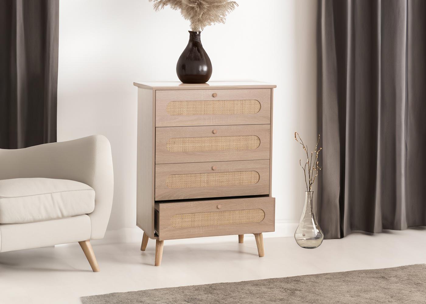 KOMMODE Braun Holz MCW Möbel > Kommoden & Schubladenschränke > Kommoden Braun
