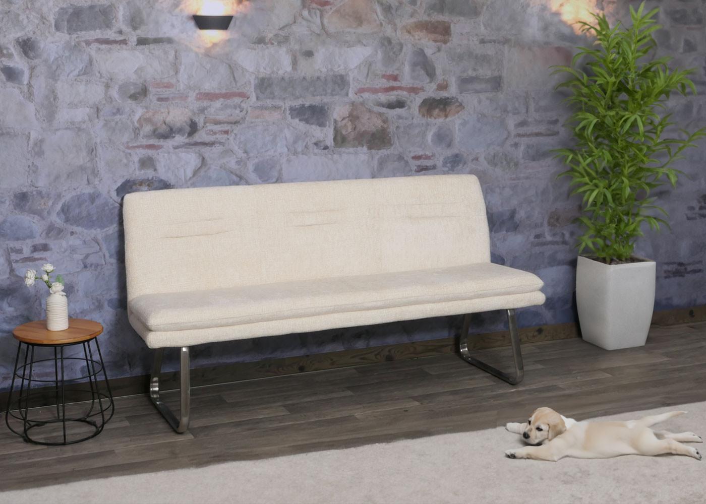 SITZBANK Cremeweiß Textil MCW Möbel > Bänke > Sitzbänke Weiß