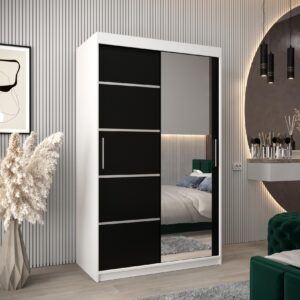 wohnli-moebel-suche-800000862206-1 SCHWEBETÜRENSCHRANK 200/120/62 2-türig Holz MÖBEL KRYSPOL Möbel > Schränke > Kleiderschränke > Schwebetürenschränke Weiß