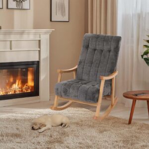 wohnli-moebel-suche-800000862235-1 SCHAUKELSTUHL Grau Textil MCW Möbel > Sessel > Relaxsessel Grau