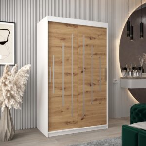 SCHWEBETÜRENSCHRANK 200/120/62 2-türig Holz Abiks Möbel Möbel > Schränke > Kleiderschränke > Schwebetürenschränke Weiß