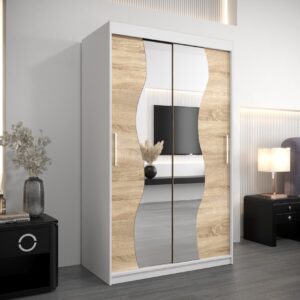 wohnli-moebel-suche-800000862470-1 SCHWEBETÜRENSCHRANK 200/120/62 2-türig Holz MÖBEL KRYSPOL Möbel > Schränke > Kleiderschränke > Schwebetürenschränke Weiß