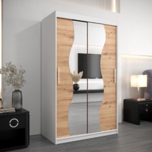 wohnli-moebel-suche-800000862475-1 SCHWEBETÜRENSCHRANK 200/120/62 2-türig Holz MÖBEL KRYSPOL Möbel > Schränke > Kleiderschränke > Schwebetürenschränke Weiß