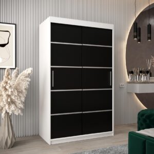 wohnli-moebel-suche-800000862610-1 SCHWEBETÜRENSCHRANK 200/120/62 2-türig Holz MÖBEL KRYSPOL Möbel > Schränke > Kleiderschränke > Schwebetürenschränke Weiß