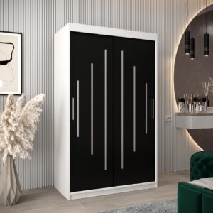 wohnli-moebel-suche-800000862643-1 SCHWEBETÜRENSCHRANK 200/120/62 2-türig Holz Abiks Möbel Möbel > Schränke > Kleiderschränke > Schwebetürenschränke Weiß