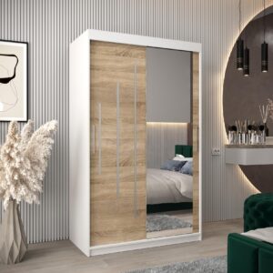 wohnli-moebel-suche-800000862748-1 SCHWEBETÜRENSCHRANK 200/120/62 2-türig Holz Abiks Möbel Möbel > Schränke > Kleiderschränke > Schwebetürenschränke Weiß