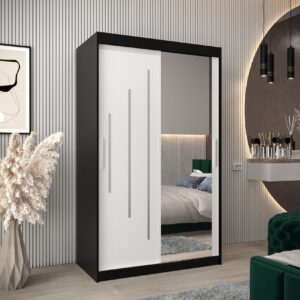 wohnli-moebel-suche-800000863328-1 SCHWEBETÜRENSCHRANK 200/120/62 2-türig Holz Abiks Möbel Möbel > Schränke > Kleiderschränke > Schwebetürenschränke Schwarz