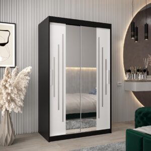 wohnli-moebel-suche-800000863576-1 SCHWEBETÜRENSCHRANK 200/120/62 2-türig Holz Abiks Möbel Möbel > Schränke > Kleiderschränke > Schwebetürenschränke Schwarz