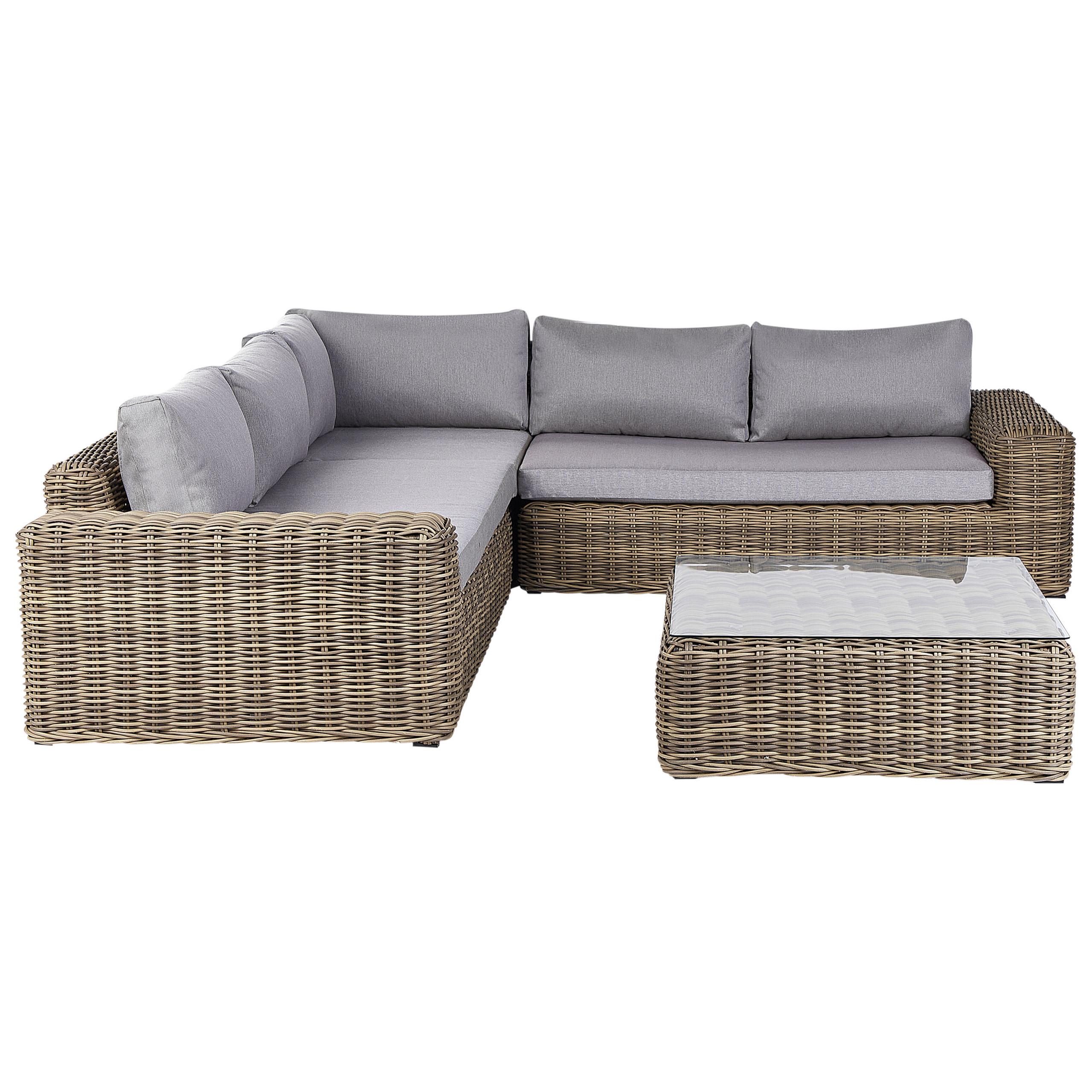 wohnli-moebel-suche-800000870275 Wohnli Möbelsuche - LOUNGE-SET 6-Sitzer PE Rattan Hellbraun Palermo