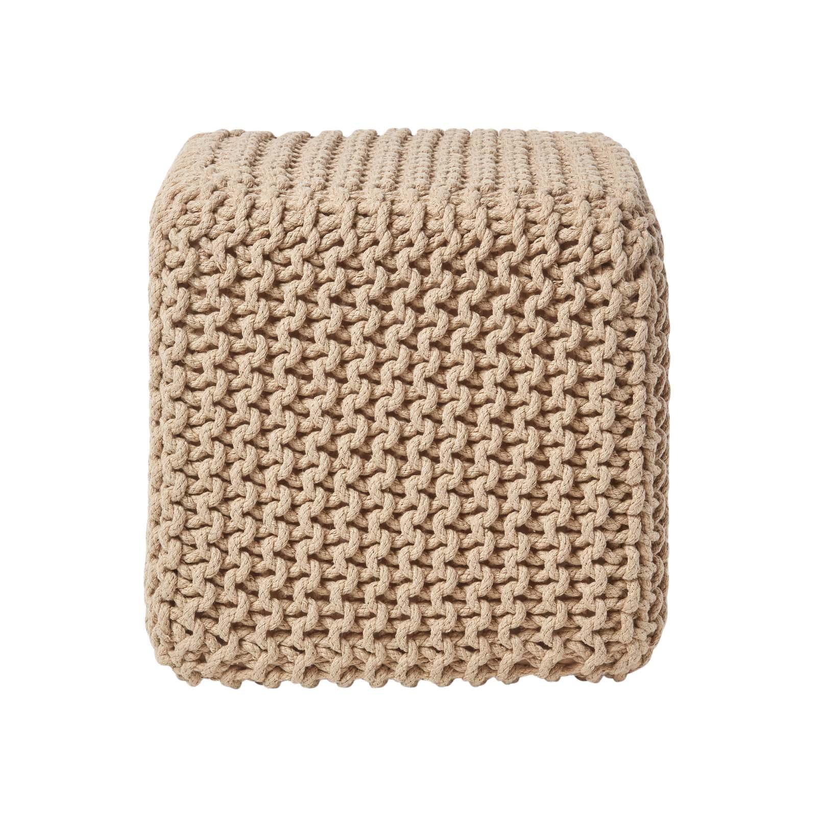 Wohnli Möbelsuche - STRICK-POUF beige