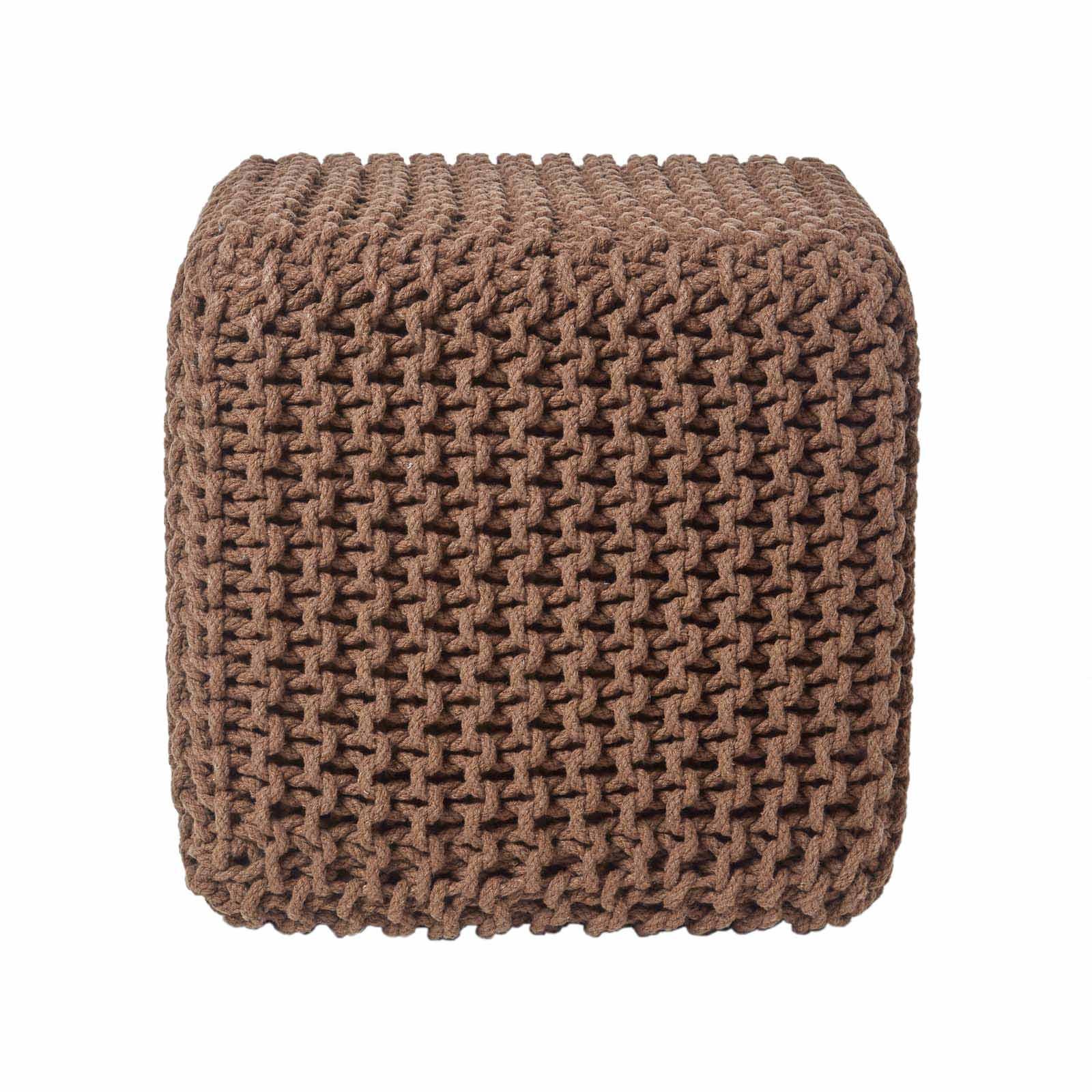 Wohnli Möbelsuche - STRICK-POUF braun