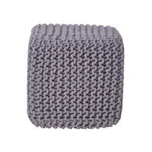 Wohnli Möbelsuche - STRICK-POUF grau