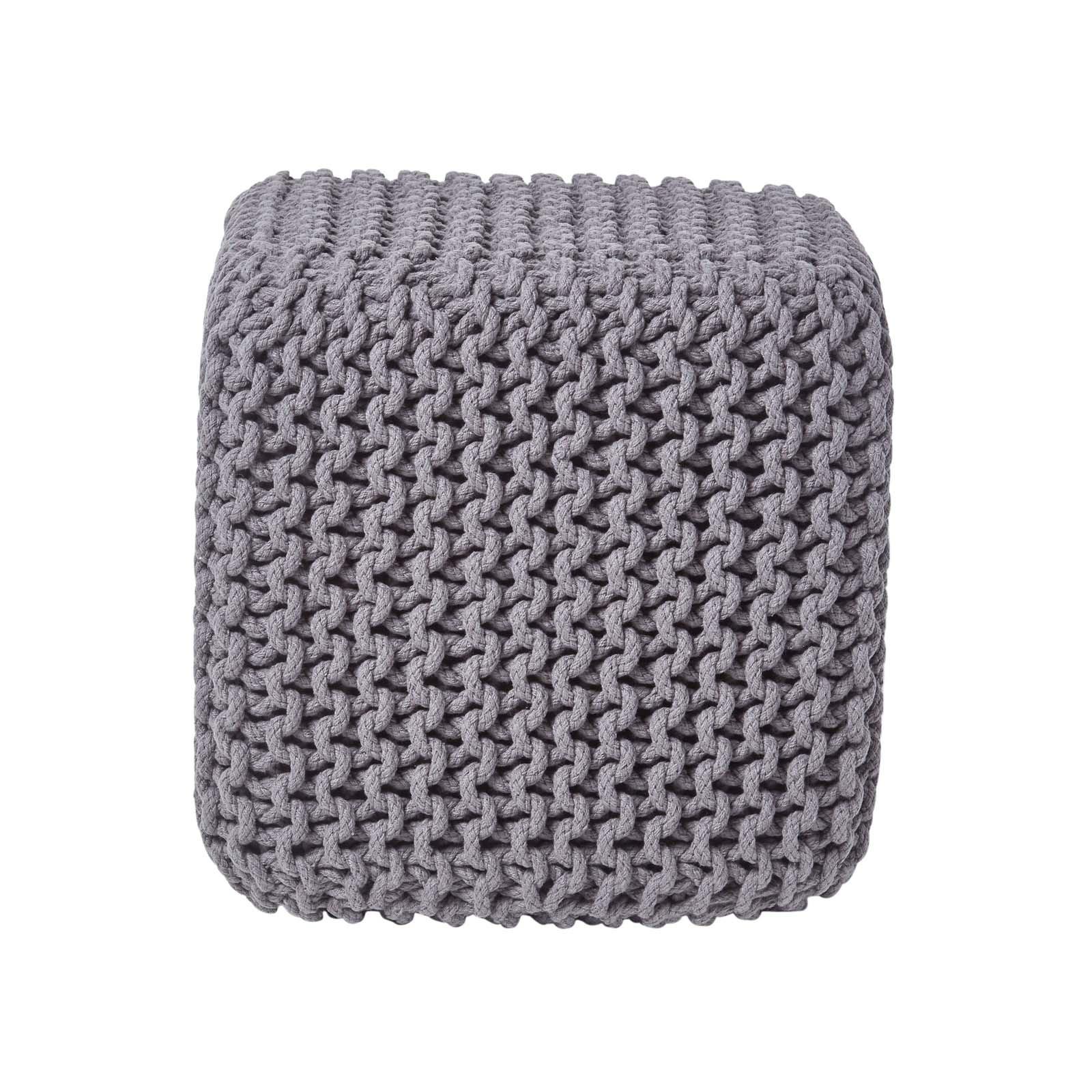 Wohnli Möbelsuche - STRICK-POUF grau
