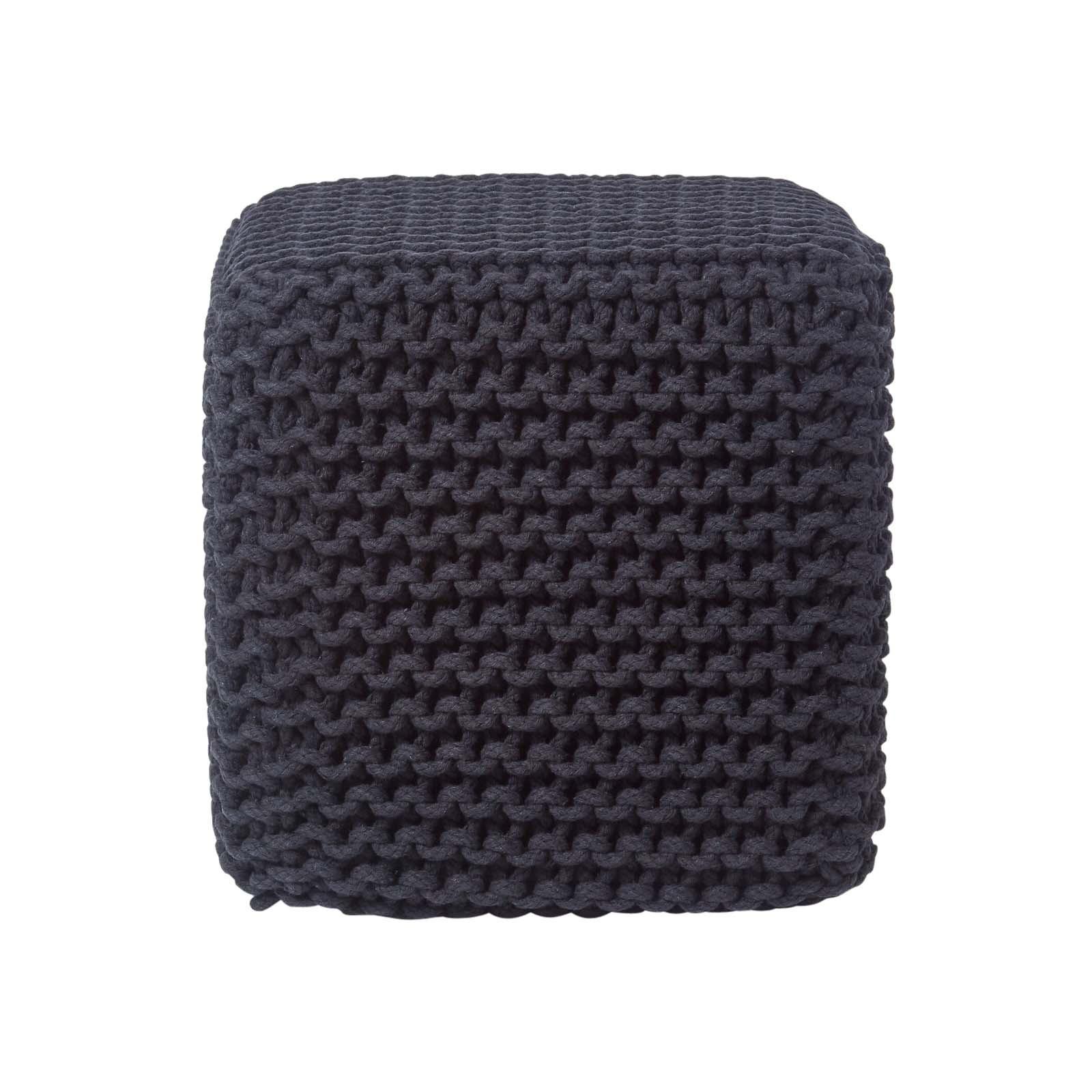 Wohnli Möbelsuche - STRICK-POUF schwarz