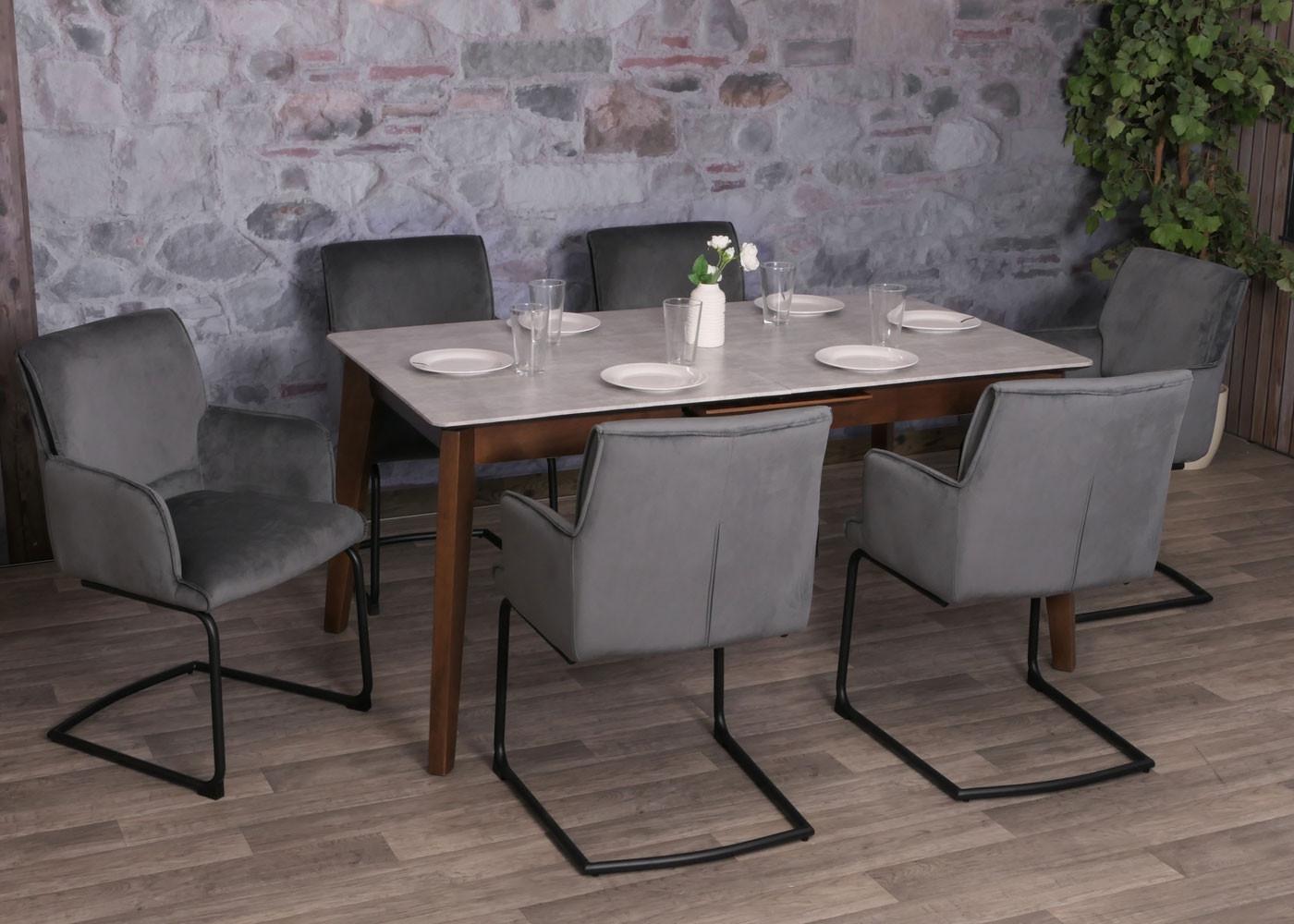 wohnli-moebel-suche-800000872425-1 FREISCHWINGER Grau Textil MCW Möbel > Stühle > Esszimmerstühle > Schwingstühle Grau