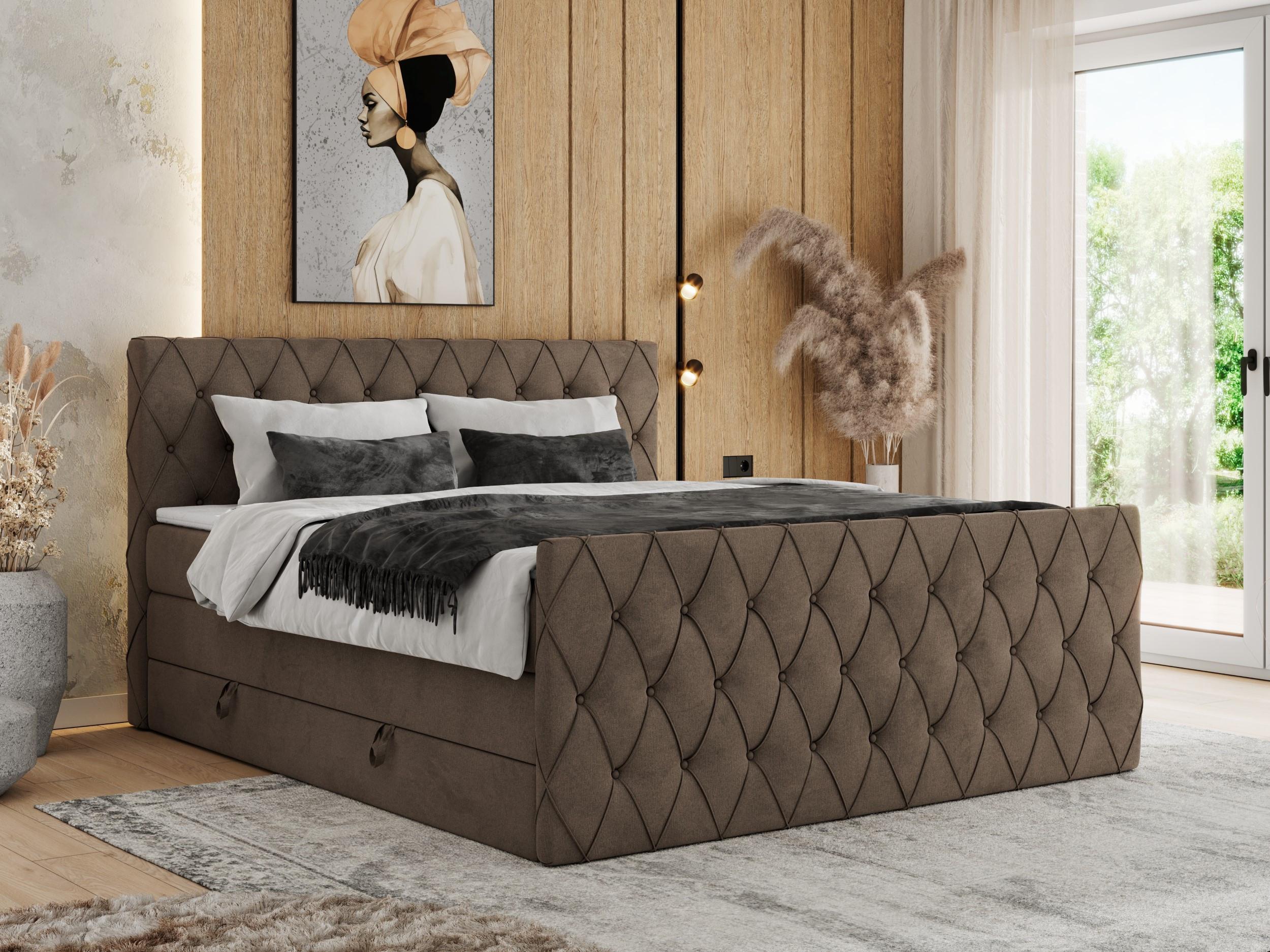 BOXSPRINGBETT MIREN KING DUO 160/200 Braun Velvet - H4 Textil MKS Möbel > Betten > Boxspringbetten Braun