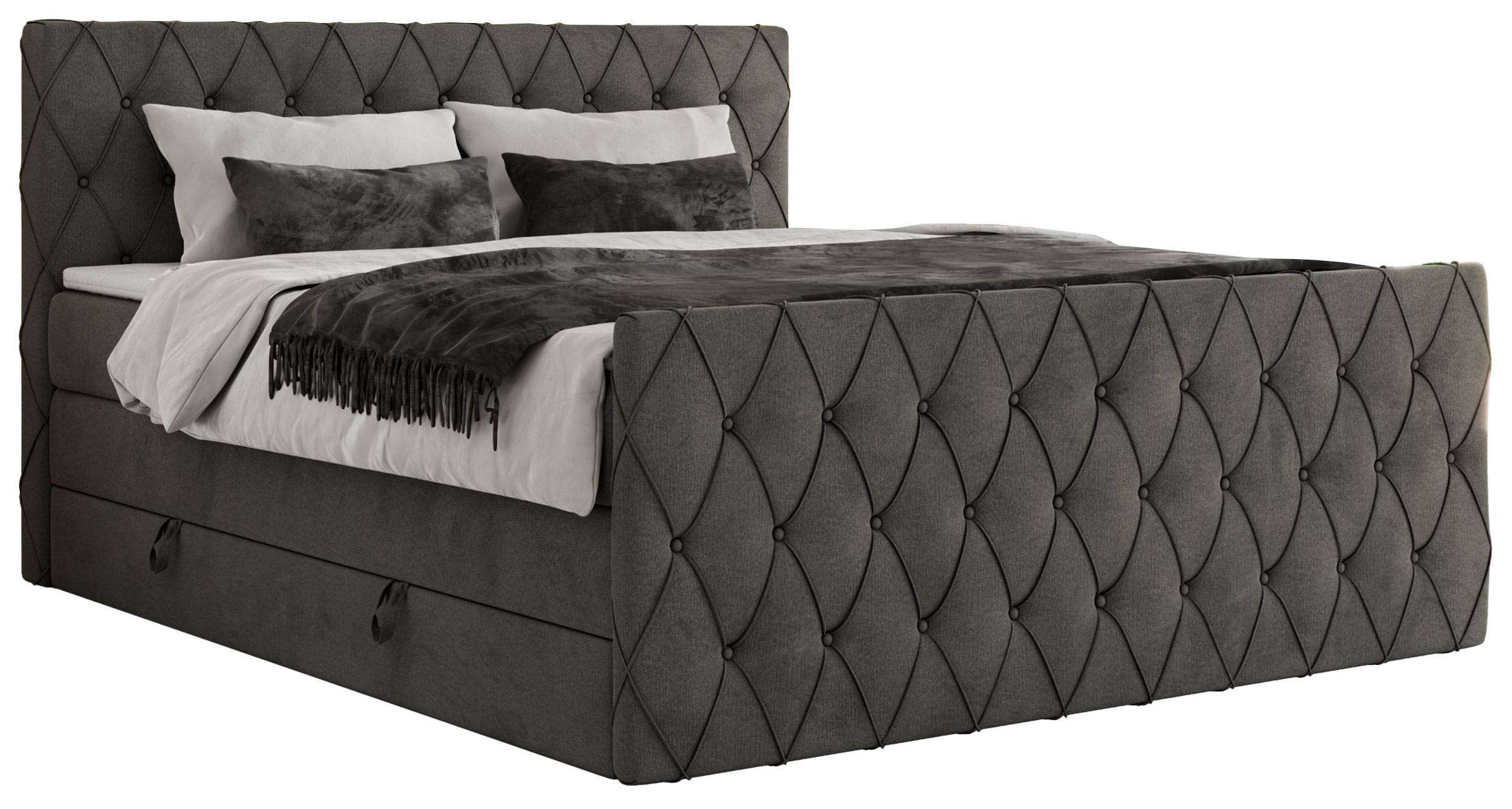 wohnli-moebel-suche-800000878698 Wohnli Möbelsuche - BOXSPRINGBETT MIREN KING DUO 200/200 Dunkelgrau Velvet - H4