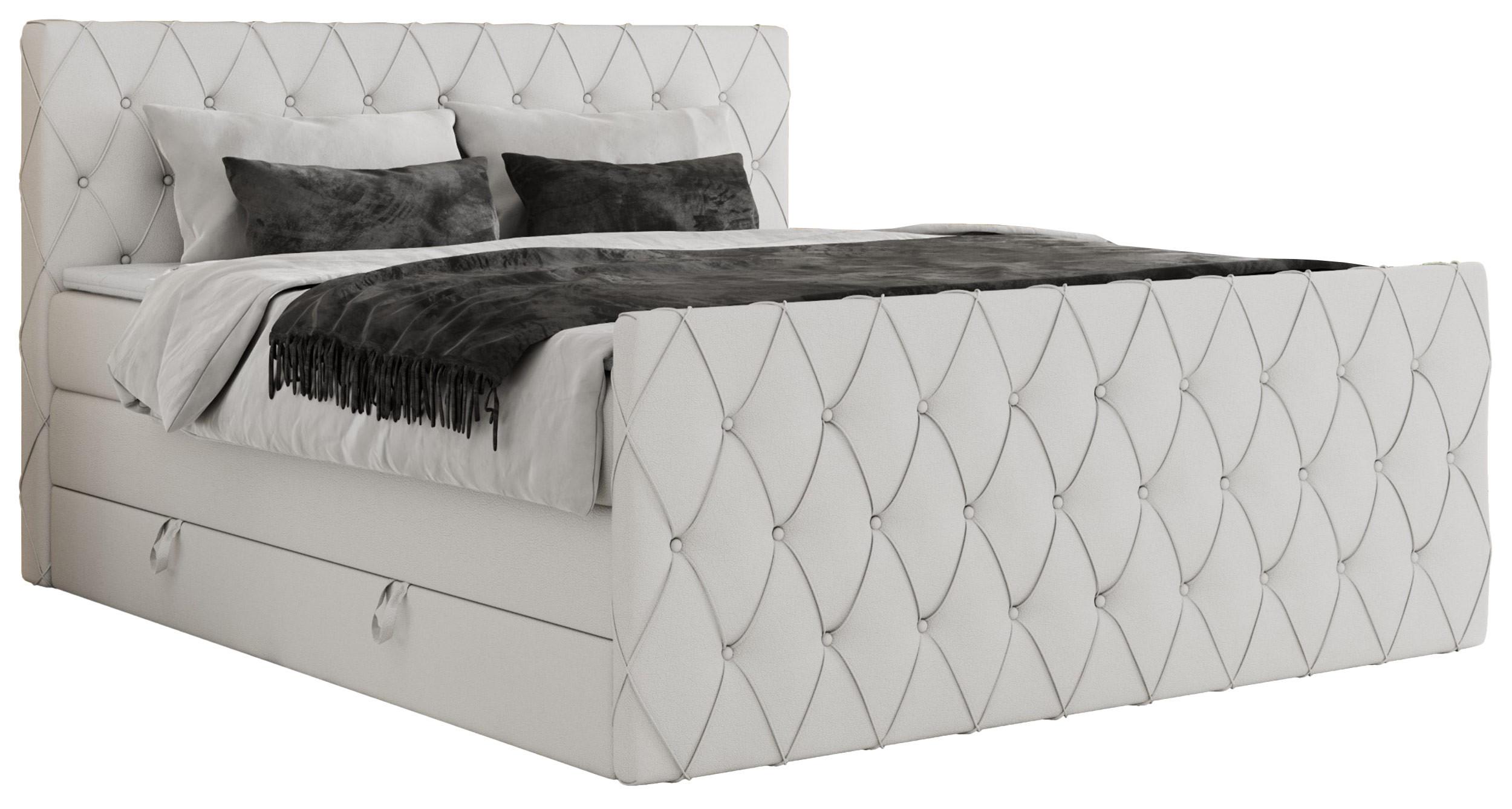 wohnli-moebel-suche-800000878722 Wohnli Möbelsuche - BOXSPRINGBETT MIREN KING DUO 200/200 Weiß Kunstleder - H4