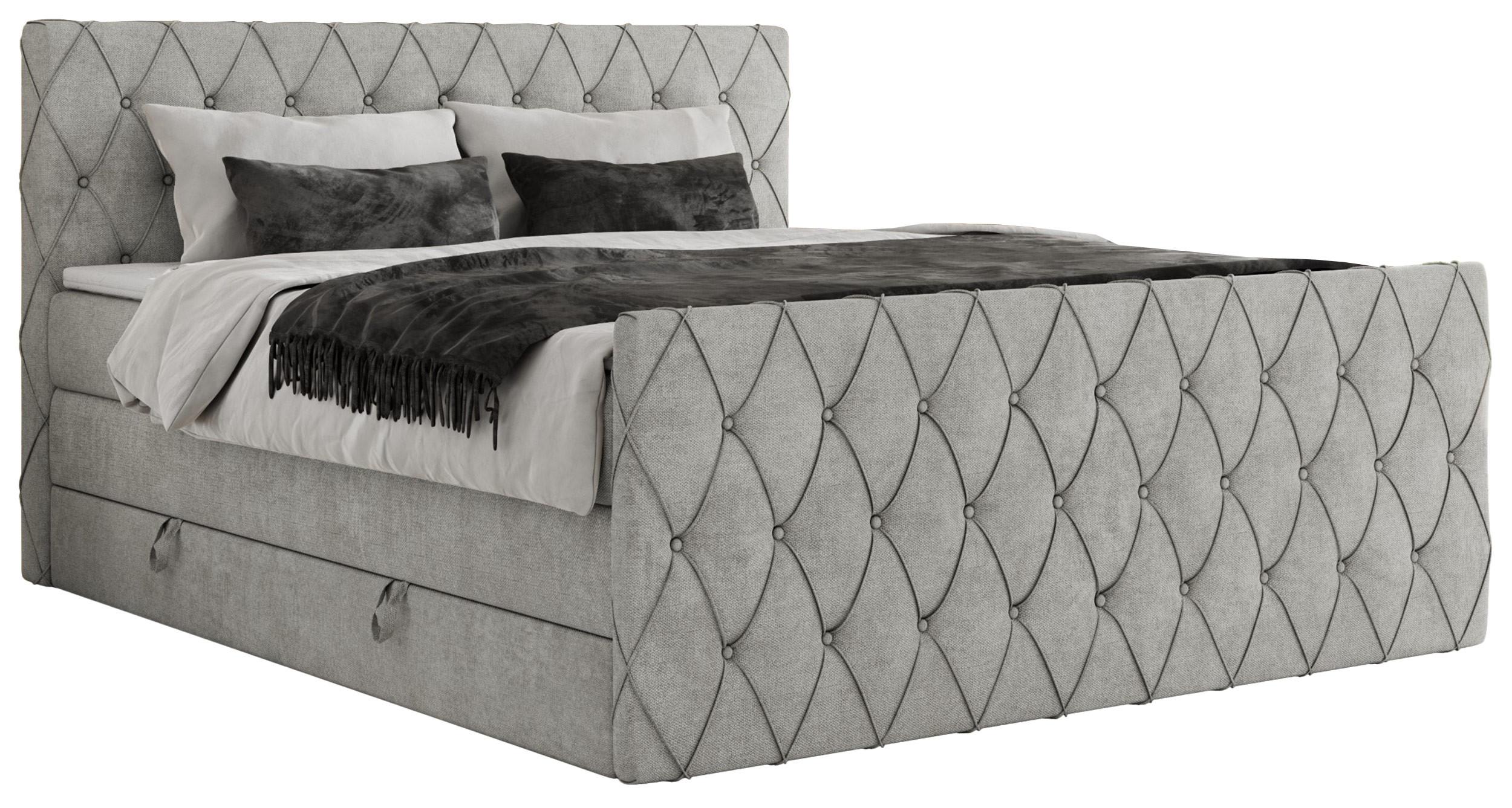 wohnli-moebel-suche-800000878756 Wohnli Möbelsuche - BOXSPRINGBETT MIREN KING DUO 160/200 Hellgrau Struktur - H3