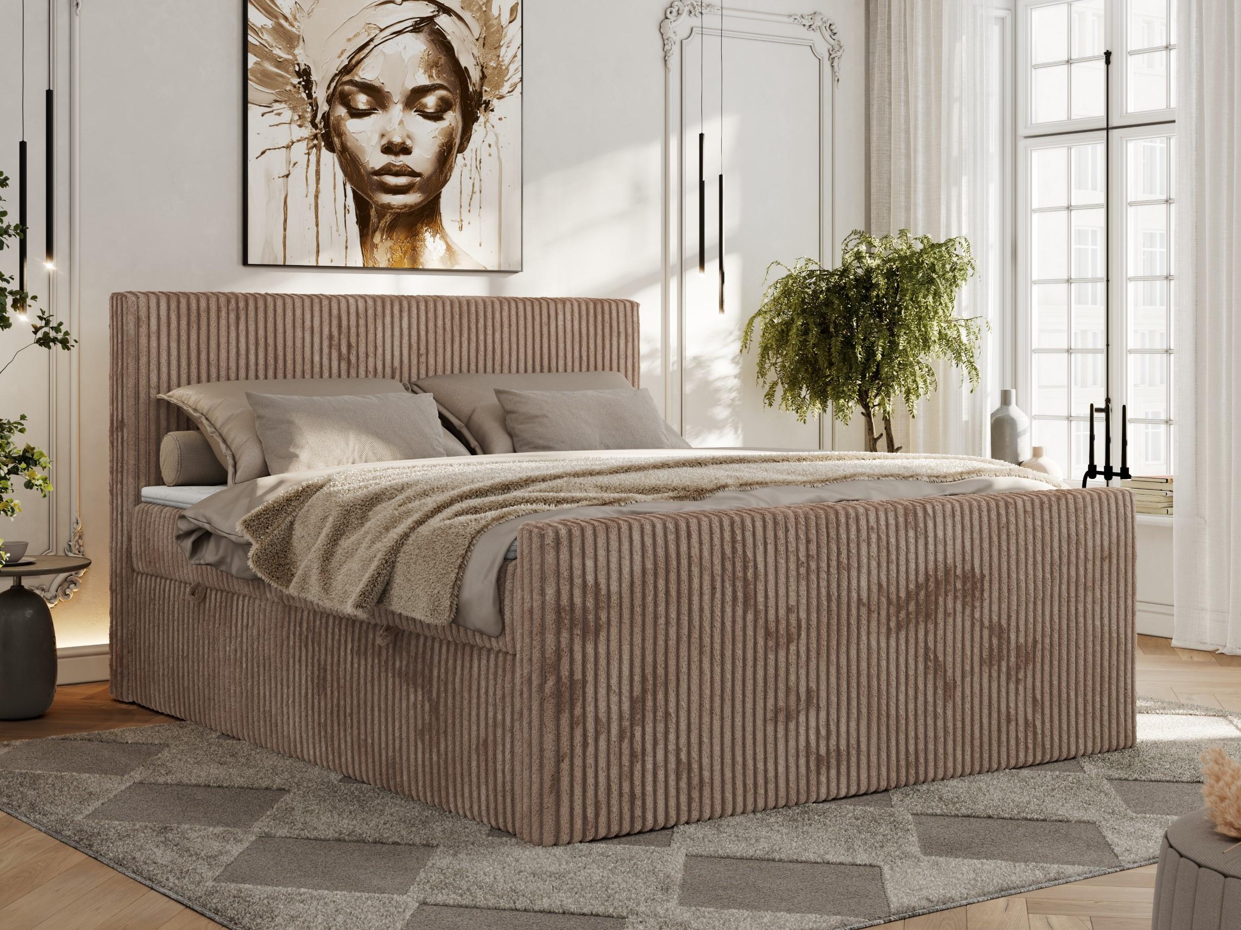wohnli-moebel-suche-800000878821-1 BOXBETT TILIANO DUO 200/200 - Braun Cord - H4 Textil MKS Möbel > Betten > Boxspringbetten Braun