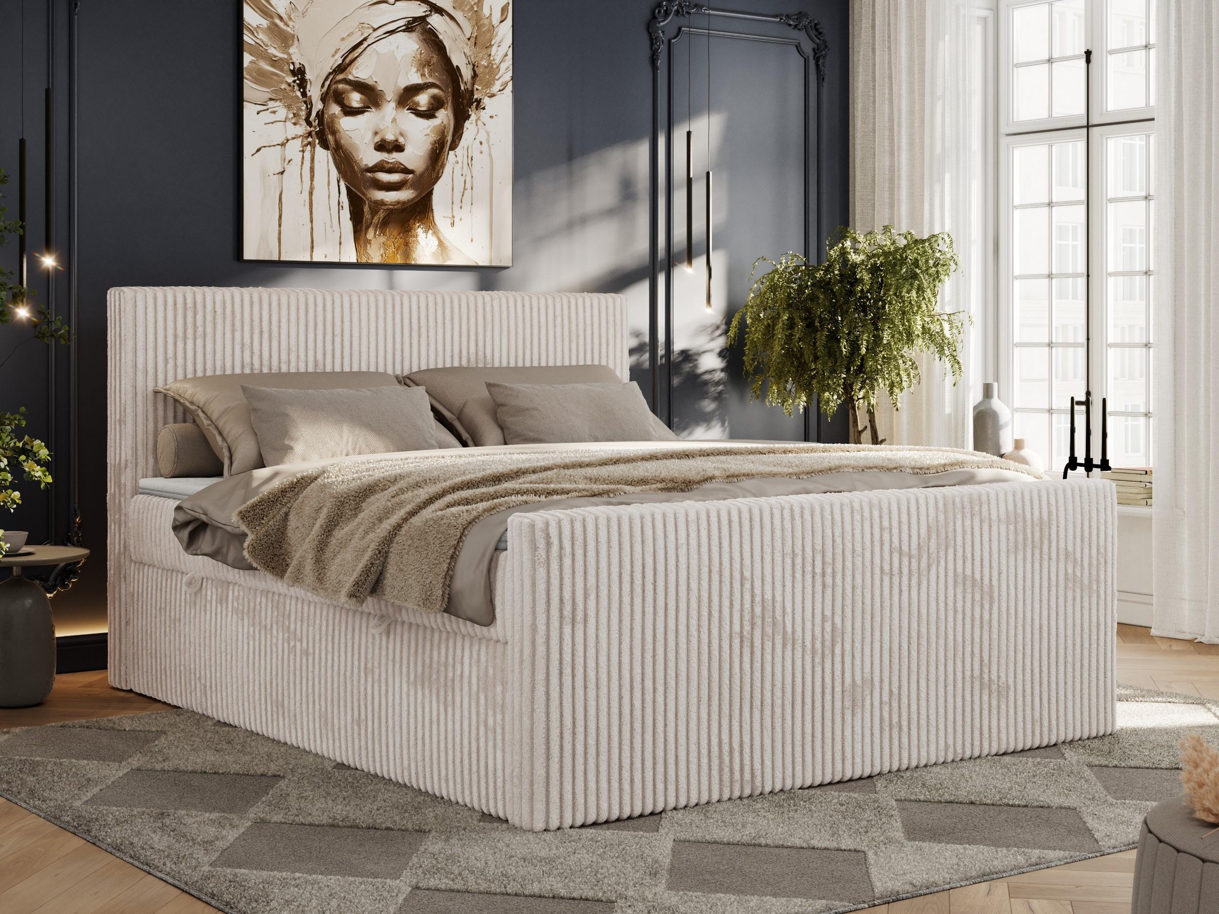 wohnli-moebel-suche-800000878867-1 BOXBETT TILIANO DUO 200/200 - Beige Cord - H4 Textil MKS Möbel > Betten > Boxspringbetten Beige