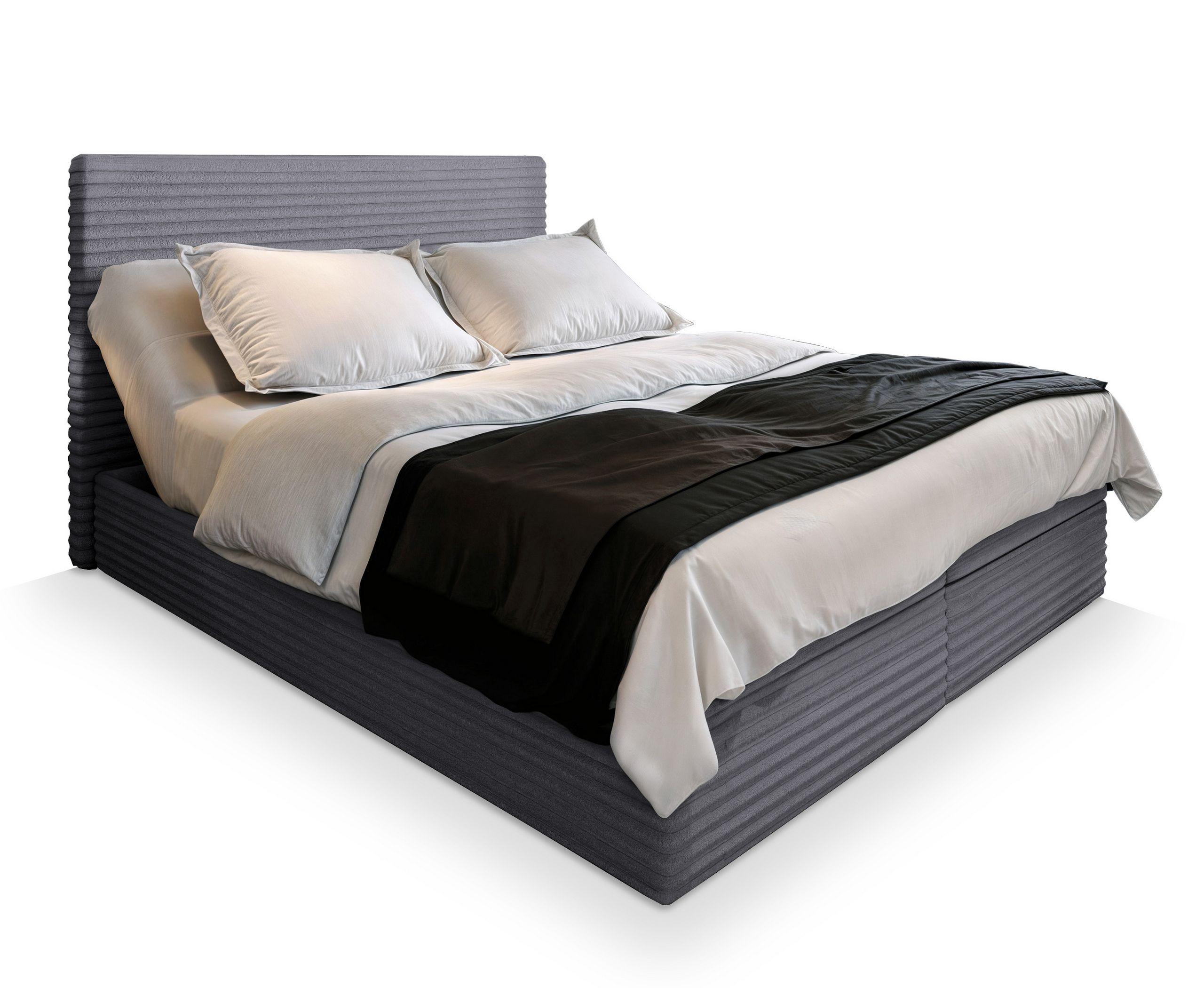 Wohnli Möbelsuche - BOXBETT MILARA 180x200 cm mit Matratze und Topper - Grau