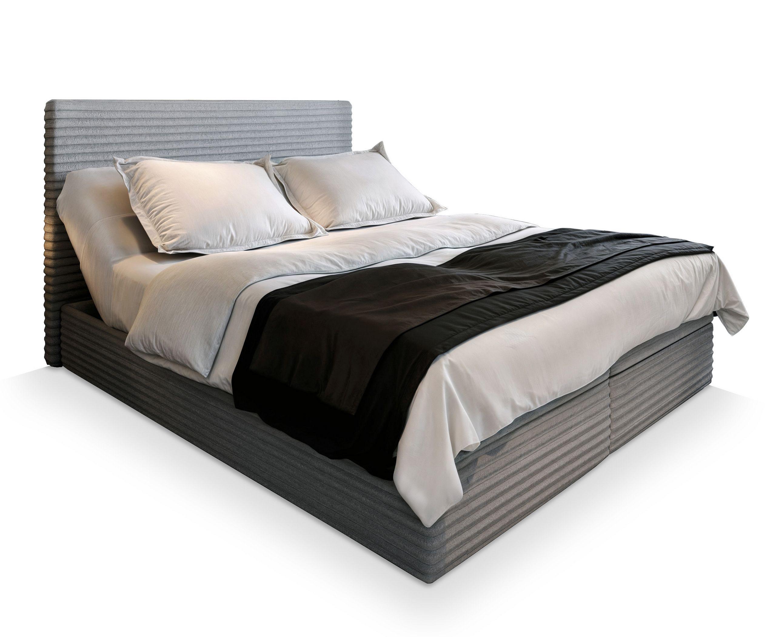 Wohnli Möbelsuche - BOXBETT MILARA 140x200 cm mit Matratze und Topper - Hellgrau