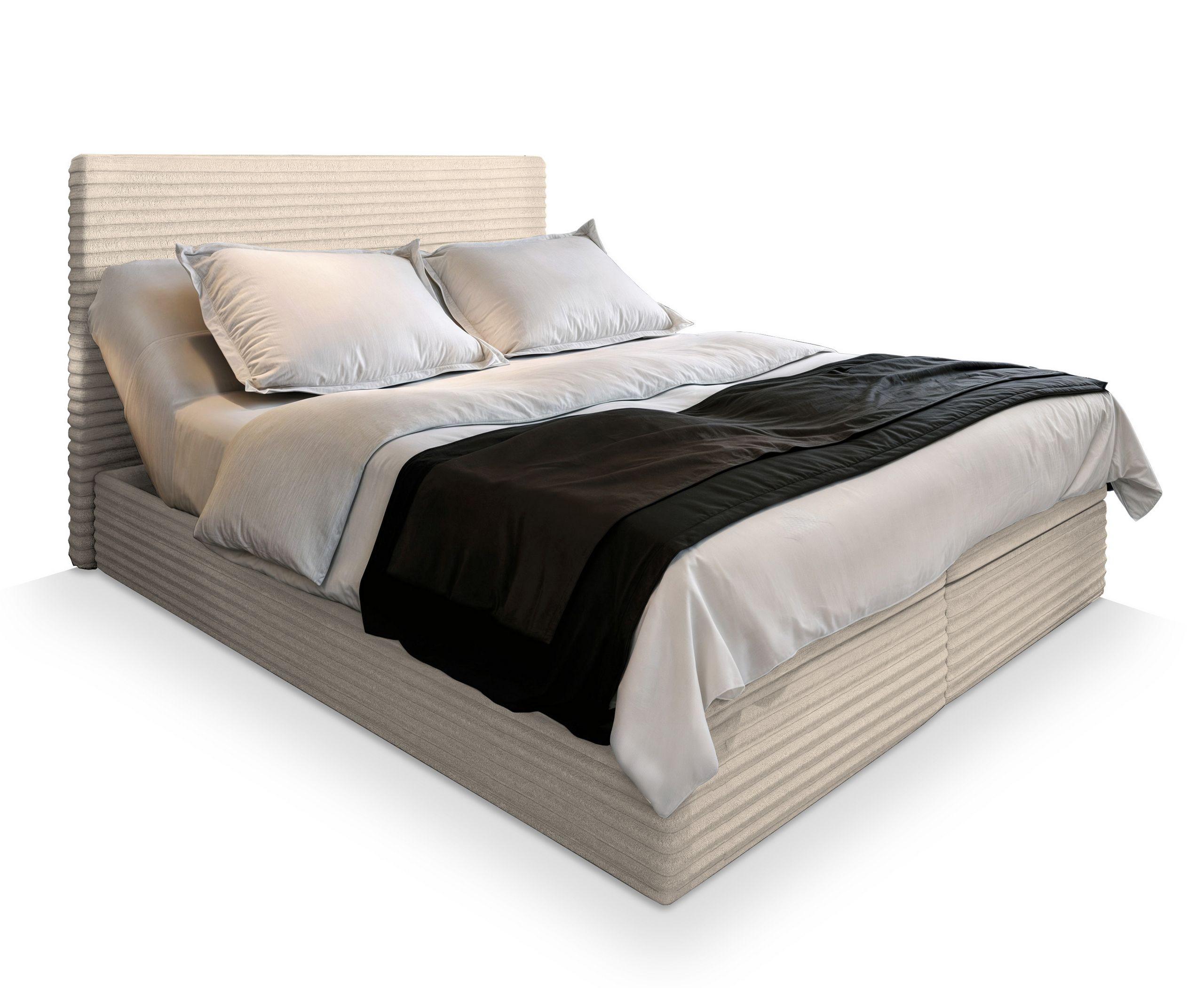 Wohnli Möbelsuche - BOXBETT MILARA 140x200 cm mit Matratze und Topper - Creme