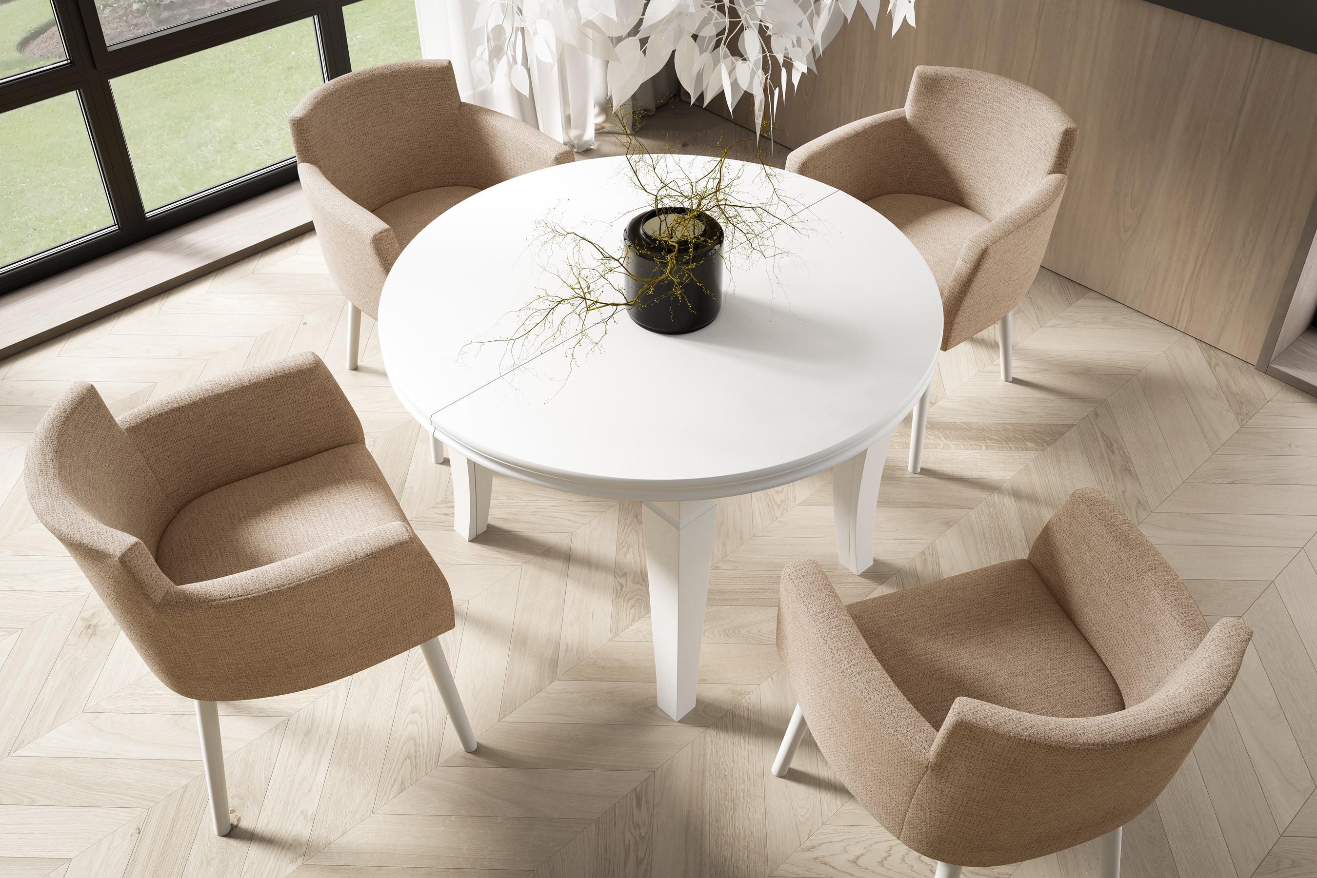 wohnli-moebel-suche-800000882605-1 ESSTISCH TINO Ausziehbar 110 - 260 / 110 x 77 cm Holz MASSENO Möbel > Tische > Esstische Weiß