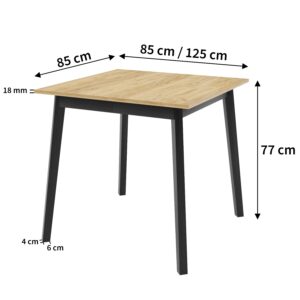 wohnli-moebel-suche-800000882619-1 ESSTISCH MARCO S Ausziehbar 85 - 125 / 85 x 77 cm Holz MASSENO Möbel > Tische > Esstische Weiß