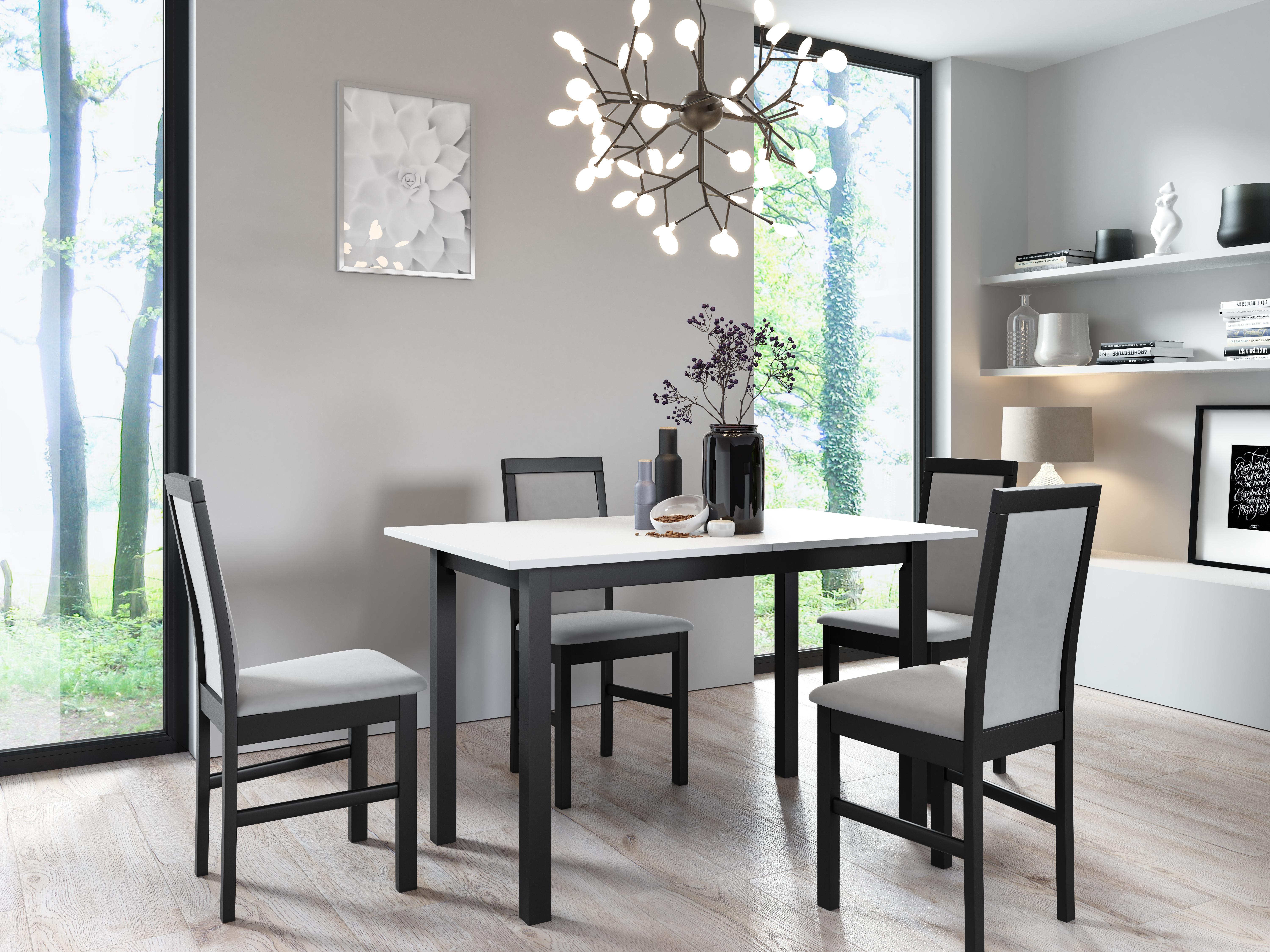 wohnli-moebel-suche-800000882646-1 ESSTISCH ENZO P Ausziehbar 125 - 165 / 80 x 77 cm Holz MASSENO Möbel > Tische > Esstische Grau