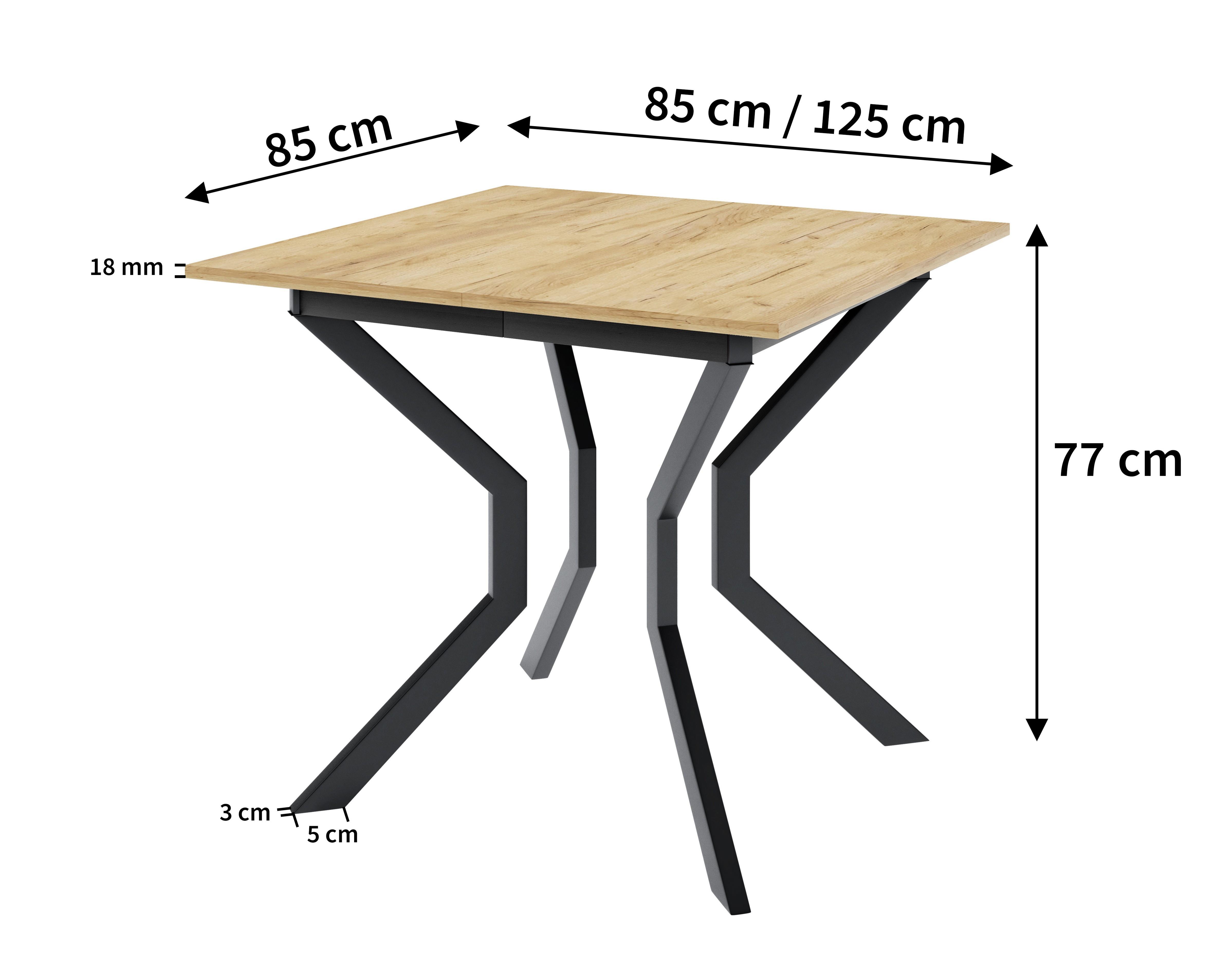 wohnli-moebel-suche-800000882647-1 ESSTISCH MARCO M Ausziehbar 85 - 125 / 85 x 77 cm Holz MASSENO Möbel > Tische > Esstische Weiß