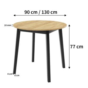 wohnli-moebel-suche-800000882651-1 ESSTISCH LUCA S Ausziehbar 90 - 130 / 90 x 77 cm Holz MASSENO Möbel > Tische > Esstische Weiß