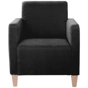 SESSEL Karol Bezug Veloursstoff Buche natur / schwarz Kunststoff 58aufmkessel Möbel > Sessel > Polstersessel Schwarz