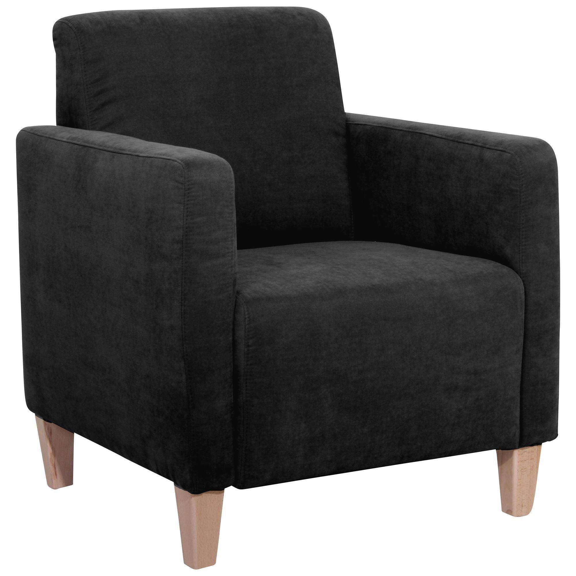wohnli-moebel-suche-800000883177 Wohnli Möbelsuche - SESSEL Karol Bezug Veloursstoff Buche natur / schwarz