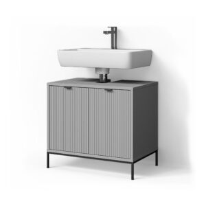 wohnli-moebel-suche-800000883219 Wohnli Möbelsuche - WASCHTISCHUNTERSCHRANK ATERNO Grau 70 x 63 cm mit Türen